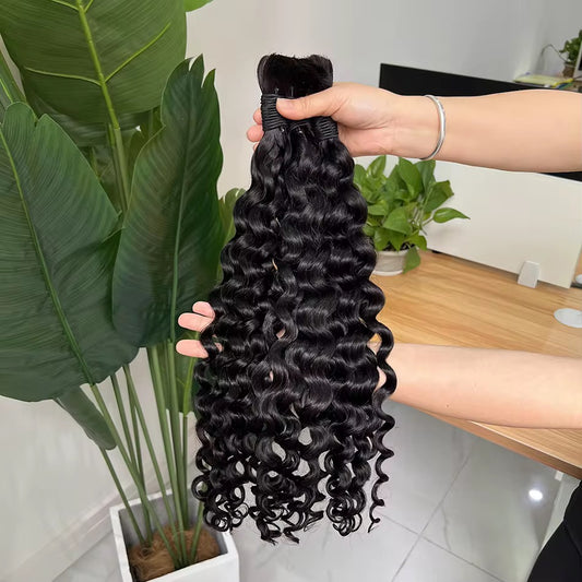 Deep Curly Bulk Human Hair - 3pcs Bundle Set